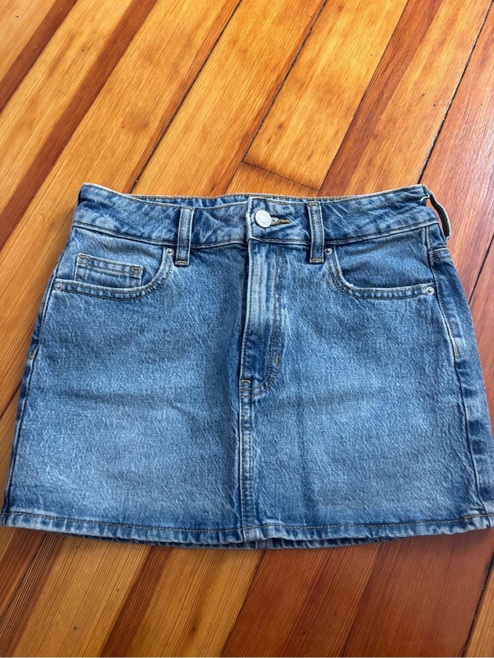 PACSUN Bella Stretch Dark Indigo Mid Rise Jean Skirt Size 23 - Picture 4 of 6